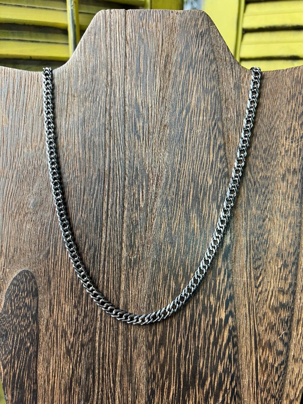 Italian Sterling Silver 925 Curb Link Necklace, 18"